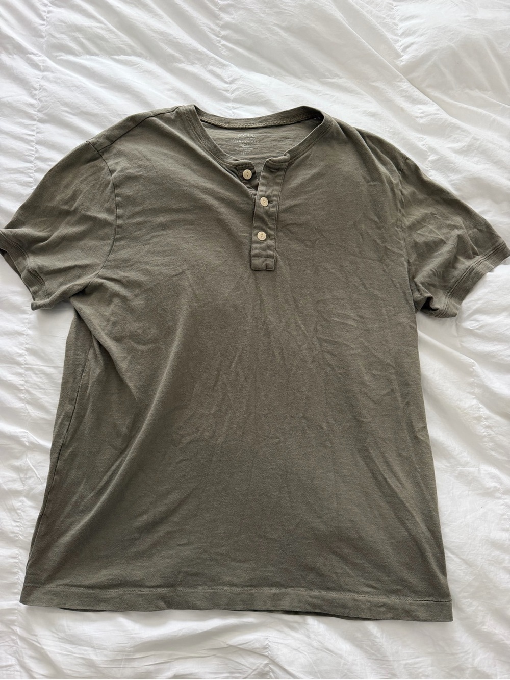J. Crew Olive Green Short-Sleeve Henley